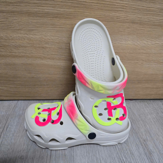 Giày QB EVA Cao Cấp – Phiên Bản Logo NEON 2 MÀU (Hồng + Vàng)